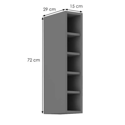 Horní otevřená skříňka NELJA - šířka 15 cm, antracit