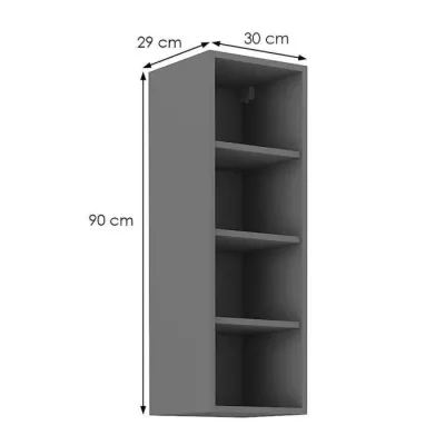 Vysoká otevřená skříňka NELJA - šířka 30 cm, antracit