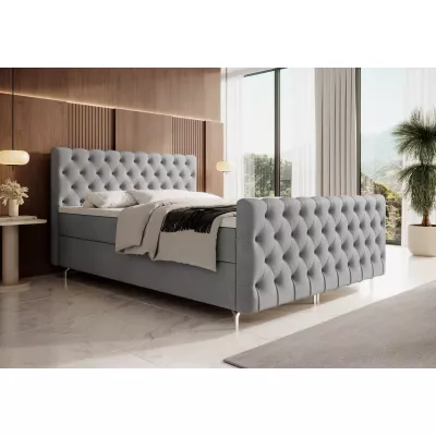 Čalouněná postel 140x200 ADRIA COMFORT PLUS s úložným prostorem - světle šedá