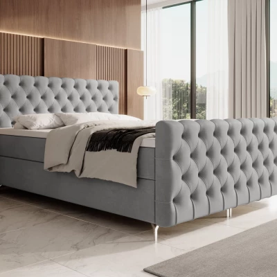 Čalouněná postel 180x200 ADRIA COMFORT PLUS s úložným prostorem - světle šedá