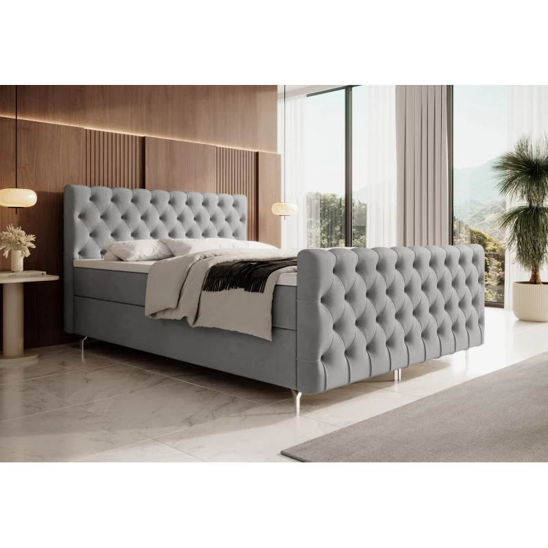 Čalouněná postel 180x200 ADRIA COMFORT PLUS s úložným prostorem - světle šedá