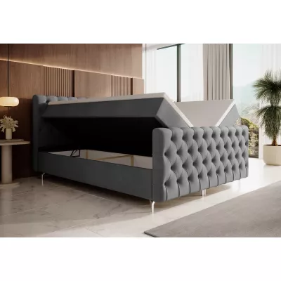 Čalouněná postel 140x200 ADRIA COMFORT PLUS s úložným prostorem - šedá