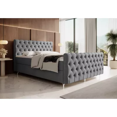 Čalouněná postel 140x200 ADRIA COMFORT PLUS s úložným prostorem - šedá