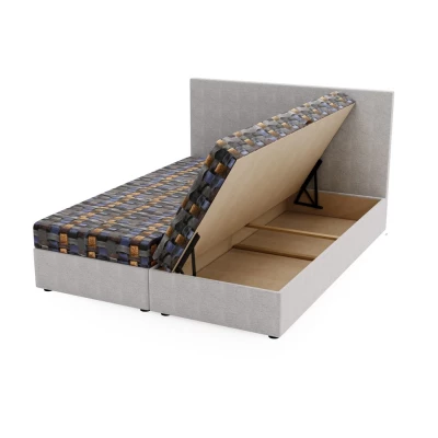 Čalouněná postel 140x200 OTILIE 3 s úložným prostorem - béžová + vzor