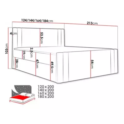 Boxspringová postel CELESTA - 180x200, žlutá + topper ZDARMA