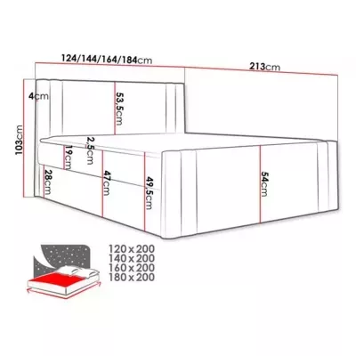 Boxspringová postel CELESTA - 180x200, žlutá + topper ZDARMA