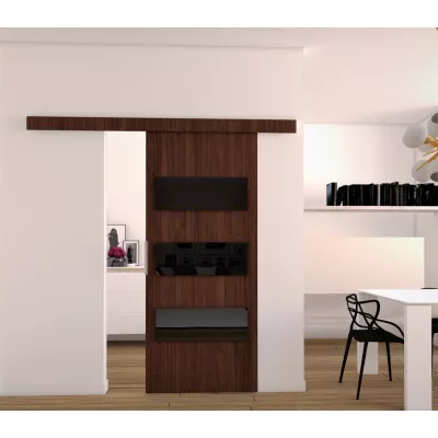 Posuvné dveře na stěnu BARRET 5 - 86 cm, wenge