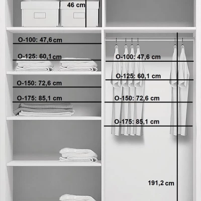 Dvoudveřová šatní skříň 100/245 ELIANA - grafit