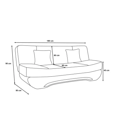 Rozkládací pohovka LOANA - hnědá / vzor bílá