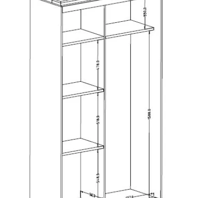 Předsíňová skříň 121 cm DIBOLL - dub lefkas / jasan abisko bílý