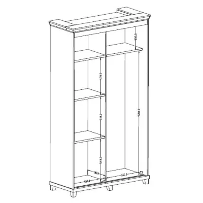 Předsíňová skříň 121 cm DIBOLL - dub lefkas / jasan abisko bílý