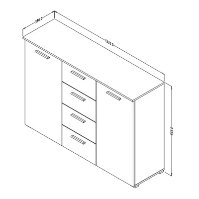 Kombinovaná komoda CROWEL - dub san remo / bílá