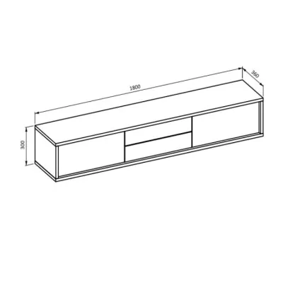 Závěsný TV stolek se šuplíky IRVING 2 - dub artisan / bílý