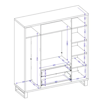 Kombinovaná šatní skříň 191 cm BULLARD - dub wotan