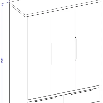 Kombinovaná šatní skříň 145 cm BULLARD - dub wotan