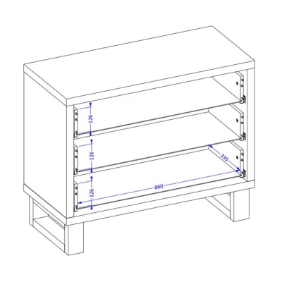 Komoda se šuplíky BULLARD - dub wotan