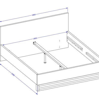 Dvojlůžková postel 180x200 BULLARD - dub wotan