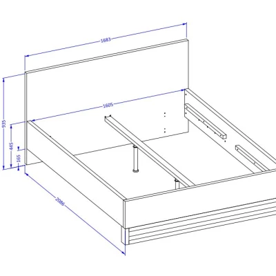 Dvojlůžková postel 160x200 BULLARD - dub wotan