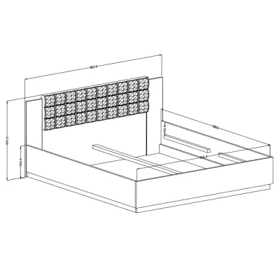 Manželská postel 180x200 LJUBA - dub flagstaf