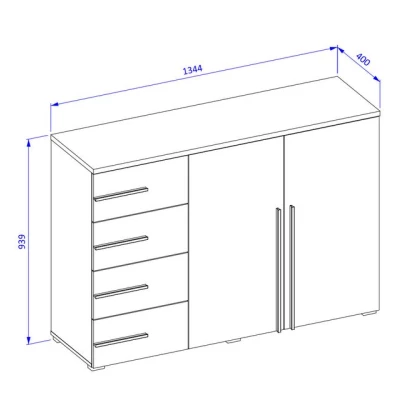 Kombinovaná komoda CLYDE - bílá / černá