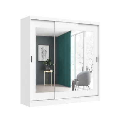 Šatní skříň s posuvnými dveřmi 205 cm VERNON - bílá