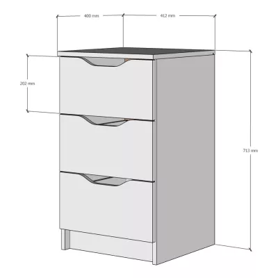 Úzká komoda se šuplíky LOWAKE 1 - bílá