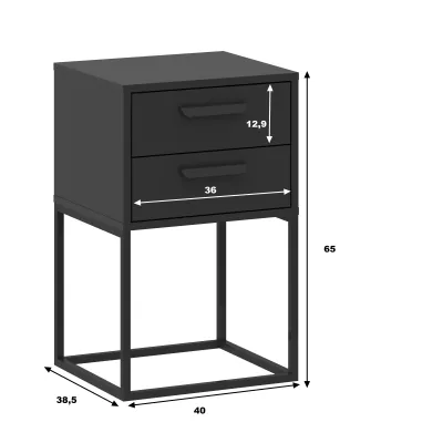 Noční stolek se šuplíky MARETA 6 - antracitový