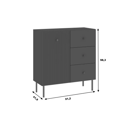 Kombinovaná komoda HASKEL - antracitová