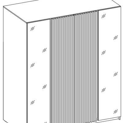 Velká skříň 200 VERU se zrcadly - černá / dub evoke / dub evoke
