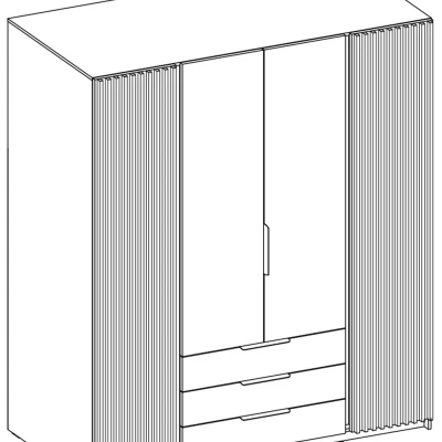 Kombinovaná šatní skříň 200 VERU - černá / dub evoke / dub evoke