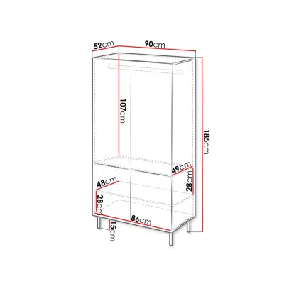 Šatní dvoudveřová skříň 90 cm AMPER - kašmír