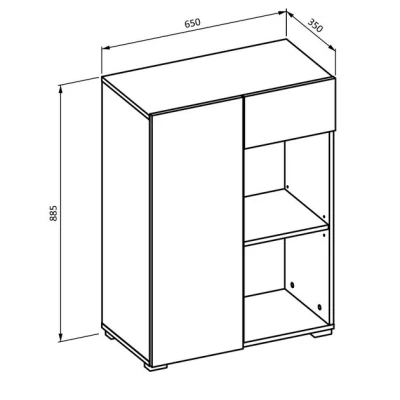 Nízký regál se šuplíkem AFIBA 1 - dub grand