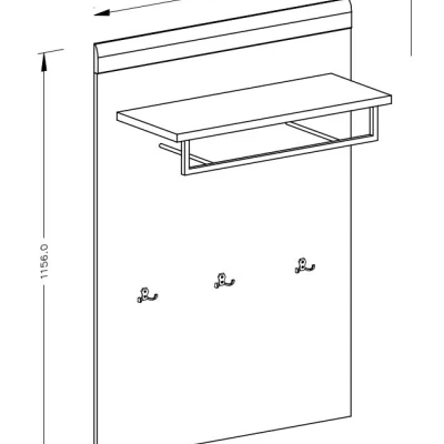 Nástěnný věšák do předsíně COLORADO - dub grandson / antracitový