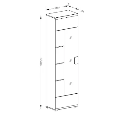 Šatní skříň 61 cm do předsíně COLORADO - san remo / bílá