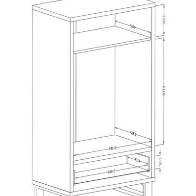 Šatní skříň se šuplíkem 99 cm BULLARD - dub wotan