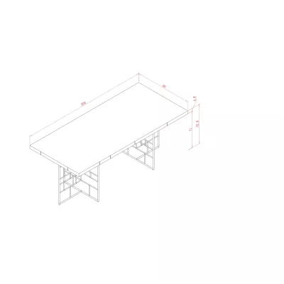 Designový jídelní stůl 200 MELOSIA - cementově zelený / zlatý