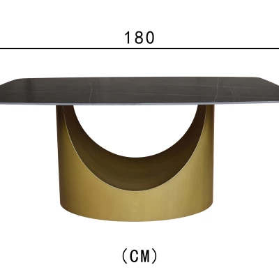 Designový stůl 180 AMARO - zlatý / černý