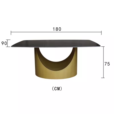 Designový stůl 180 AMARO - zlatý / černý