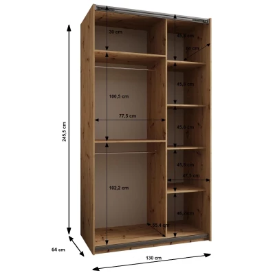 Dvoudveřová skříň SAMARA 1 - 130 cm, kašmír / černá