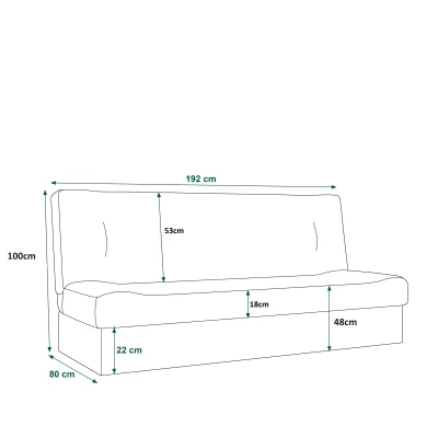 Rozkládací pohovka STEFANIA s úložným prostorem - láhvově zelená