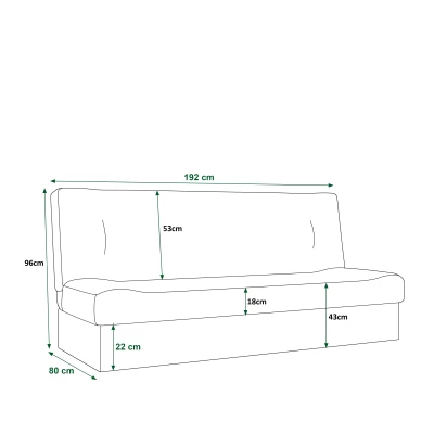 Rozkládací pohovka GAMBI s úložným prostorem - láhvově zelená