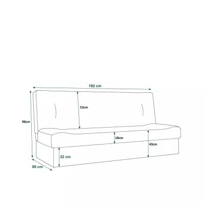 Rozkládací pohovka GAMBI s úložným prostorem - hořčicová