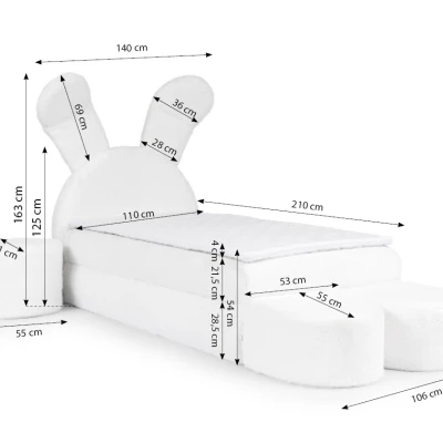 Designová dětská postel 100x200 INELA - růžová + topper ZDARMA