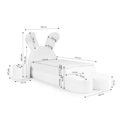 Designová dětská postel 100x200 INELA - růžová + topper ZDARMA