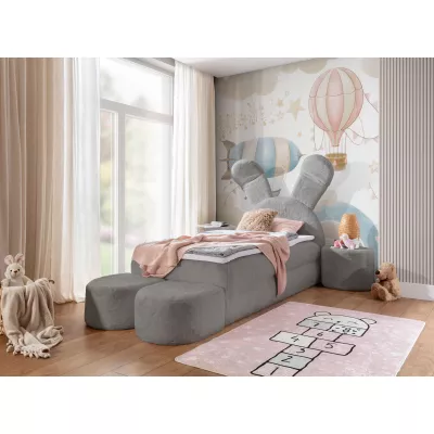 Designová dětská postel 100x200 INELA - šedá + topper ZDARMA