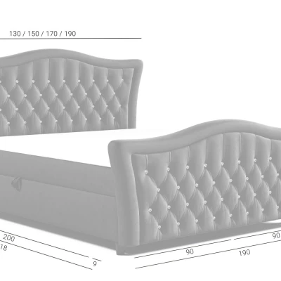 Manželská postel 200x200 IVELINA - krémová + topper ZDARMA