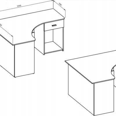 Rohový psací stůl COSTAS - bílý