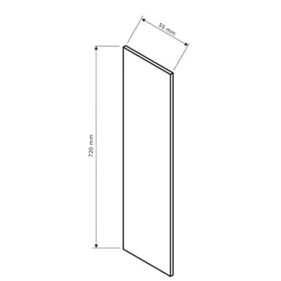 Kuchyňský boční sokl UNIT - 55x72 cm, antracit