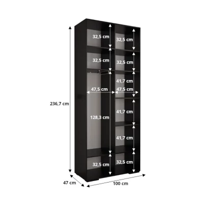 Šatní skříň SAVELA 4 - 100 cm, kašmír