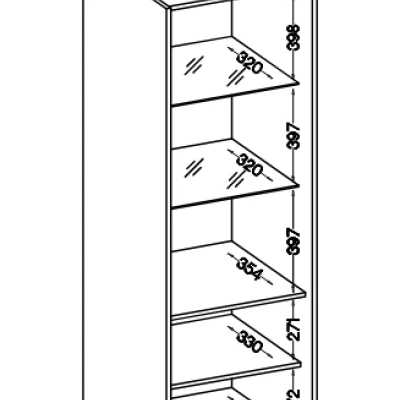 Vitrína s prosklenými dvířky HELENE - béžová / ořech okapi